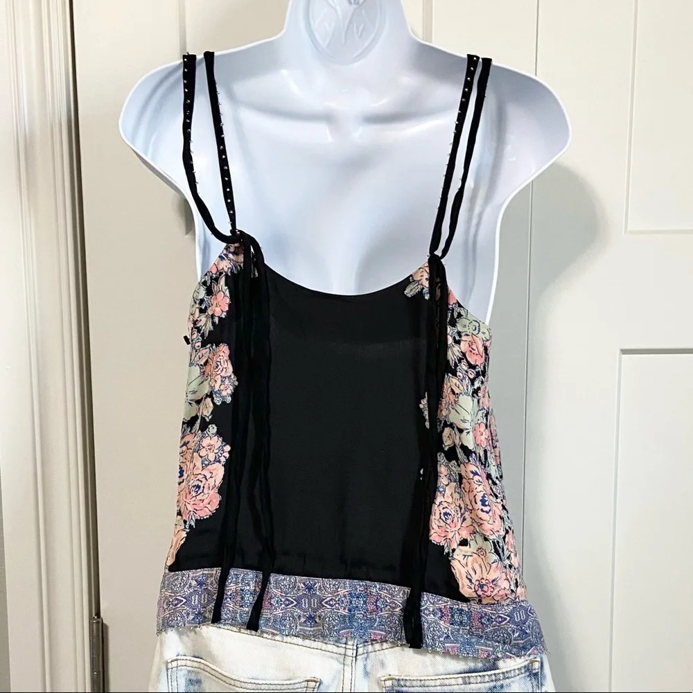 Free People Intimately Move Lightly black floral cami